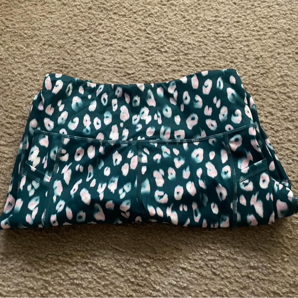 Green and Pink Leopard Print Leggings